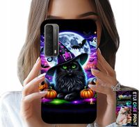 ETUI DO HUAWEI P SMART 2021 - CZARNY KOTEK HALLOWEEN SALEM DYNIA WZORY