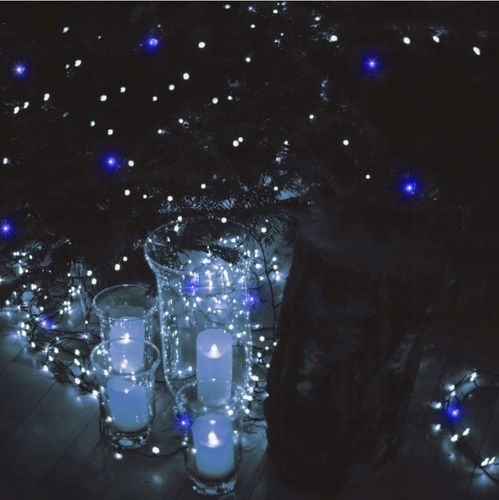 LAMPKI CHOINKOWE 1000 LED BIAŁE ZIMNE + NIEBIESKI FLASH FLESZ BŁYSK ZEW 70M na Arena.pl