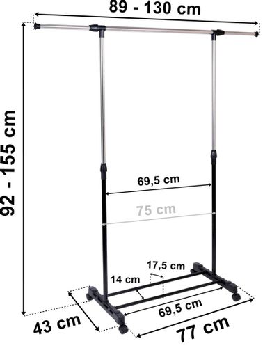 Wieszak stojący na kółkach LUKI - pojedynczy na Arena.pl