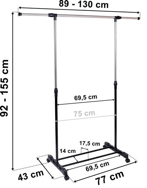 Wieszak stojący na kółkach LUKI - pojedynczy zdjęcie 6