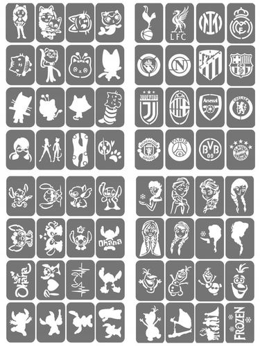 Szablony do tatuaży brokatowych, Tatuaże brokatowe - mix 50 sztuk na Arena.pl