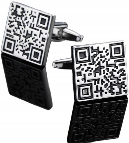 Spinki do mankietów wzór KOD QR na Arena.pl
