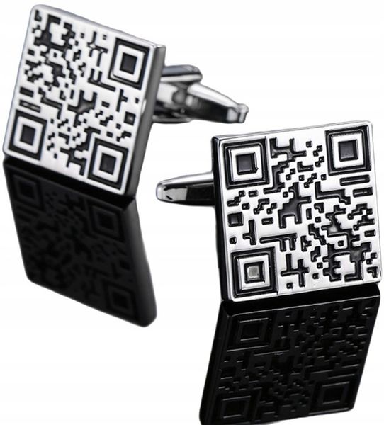 Spinki do mankietów wzór KOD QR zdjęcie 1