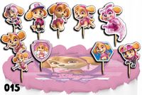 TOPPERY NA TORT OZDOBNE DEKORACJA ZESTAW - PSI PATROL PAW SKY SKYE 10szt.