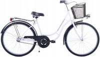 Rower Damski Damka Męski Miejski Retro Uniwersal 28 Kosz Biały