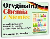 nadruk UV TABLICZKA reklamowa ALUMINIOWA dibond 40x30 CHEMIA Z NIEMIEC