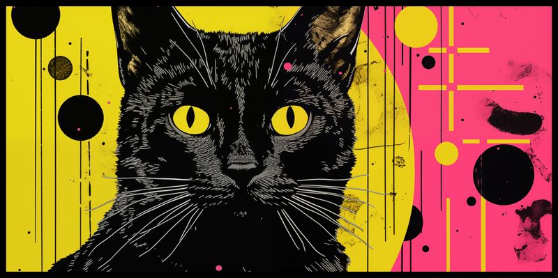 Plakat 91,3x44,5cm Neonowy Kocur zdjęcie 2