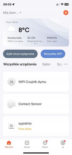 CZUJNIK DYMU OGNIA WIFI ALARM CZUJKA TUYA SMART Z SYRENĄ NA BATEIRE na Arena.pl
