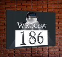 TABLICZKA ADRESOWA oświetlona numer domu aluminiowa ANTRACYT dibond 40x30cm