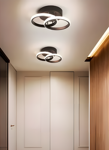 Lampa sufitowa 2 Ringi LED czarna na Arena.pl