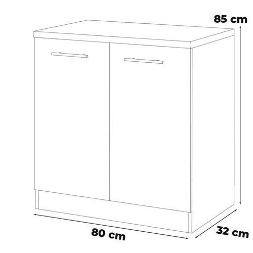 Szafka Kuchenna Stojąca Z Blatem Modułowa 80cm Spremium Dąb Wotan na Arena.pl