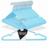 Wieszaki Metalowe na Ubrania do Szafy Powlekane Niebieskie 32 sztuki