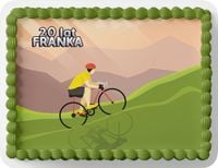 PROSTOKĄTNY OPŁATEK NA TORT A4 20x29CM - ROWER HOBBY + IMIĘ