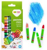 pastele olejne jumbo zestaw 12 kolorów happy color