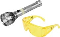 zestaw latarka uv akumulatorowa 3w + okulary - yt-08588