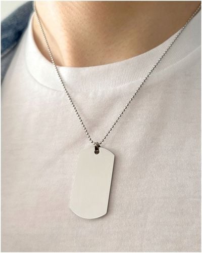 Nieśmiertelnik naszyjnik srebrny MĘSKI łańcuszek stal PREZENT GRAWER GRATIS na Arena.pl