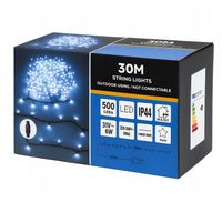 Lampki Choinkowe Stałe Światło 500 LED 33m Białe Zimne IP44 Zewnętrzne
