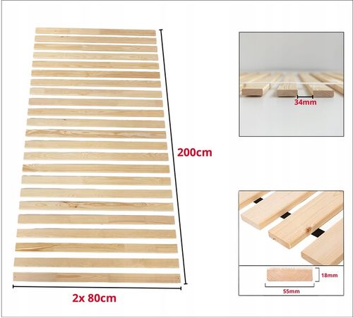 Stelaż do Łóżka Wkład pod Materac 46 Listew Dno Solidny 160x200 na Arena.pl