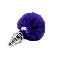 plug metal anal fluffly twist plug s dark purple