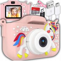 APARAT CYFROWY FOTOGRAFICZNY DLA DZIECI PODWÓJNY RÓŻOWY FULL HD + AKCESORIA
