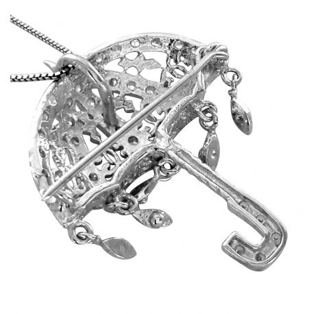 SREBRA BROSZKA WISIOREK PARASOLKA SREBRO PRÓBY 925 na Arena.pl