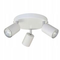 LAMPA SUFITOWA OPRAWA HALOGENOWA OKRĄGŁA LED 3x GU10 RUCHOMA SPOT BIAŁA