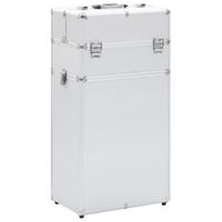 Wózek na akcesoria do makijażu, aluminiowy, srebrny