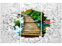 60 90CM OBRAZ 3 ELEM ŚCIANA WIDOKIEM MOST DRUK PŁÓTNO RAMA