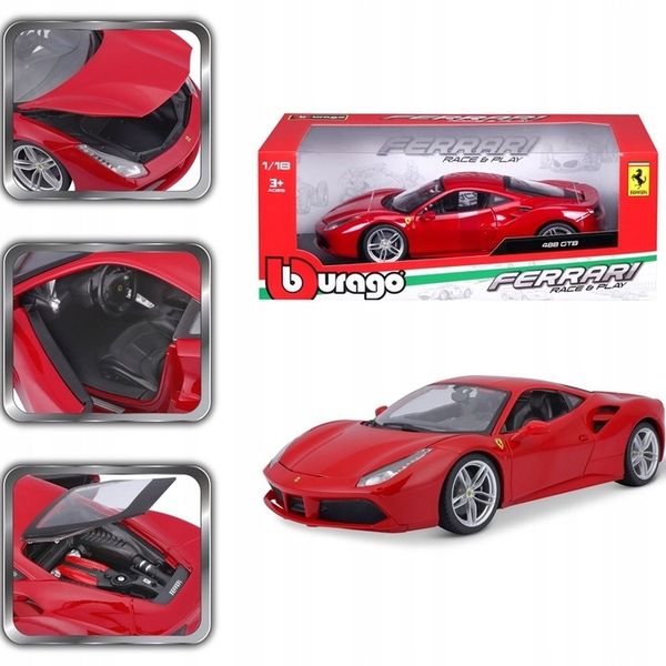 Ferrari 488 GTB 1:18 model Bburago 18-16008 zdjęcie 9