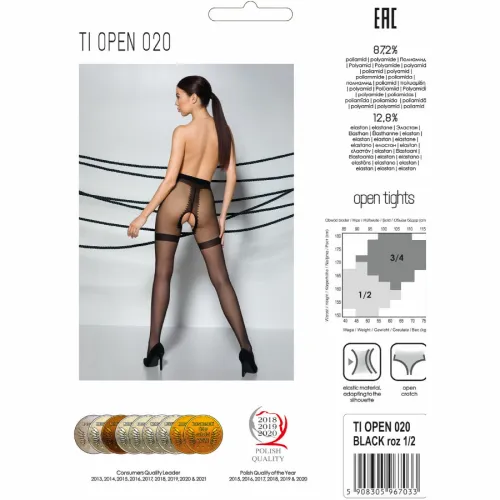 passion tiopen 020 rajstopy damskie czarne 1/2 20 den dekoracyjne na Arena.pl