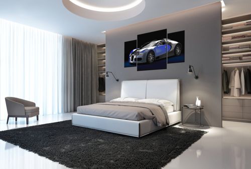 Obraz Drukowany 80X40 Błękitne Bugatti Veyron na Arena.pl