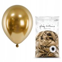 Balony Glossy złote Chromowane Urodziny do Girland Chrom 30cm 50szt