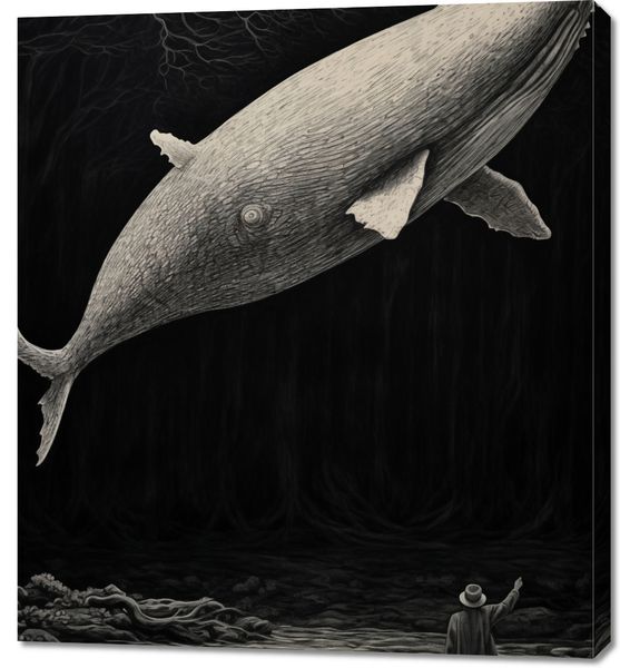 Obraz 90x100cm Biały Wieloryb zdjęcie 1
