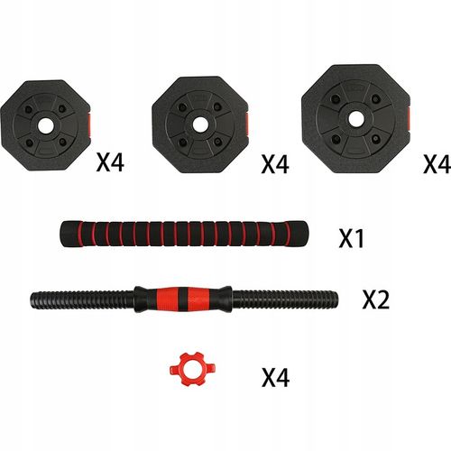 Hantle regulowane bitumiczne 20kg ZESTAW HANTLI 2x10kg obciążenie sztanga na Arena.pl