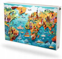 Mata magnetyczna magnes na grzejnik na wymiar KOLOROWA MAPA ŚWIATA 60x80 cm