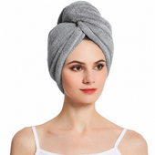 Ręcznik turban do włosów szybkoschnący mikrofibra guzik Aqua-Sport Turban