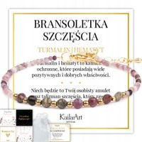 BRANSOLETKA TURMALIN KOLOROWY 4 mm SZCZĘŚCIA Z KAMIENI NATURALNYCH