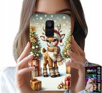 ETUI DO SAMSUNG A6 2018 - RENIFER, WZORY BOŻONARODZENIOWE + SZKŁO