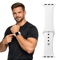 Pasek do Apple Watch 38 40 41 42 (s10) silikonowy opaska bransoleta biały