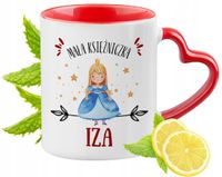 Kubek Czerwony Z Uszkiem W Kształcie Serca Dla Izy Na Prezent