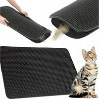 Mata wycieraczka pod kuwetę 75x55 czarna Praktyczne rozwiązanie na żwirek!