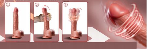 Realistyczne dildo z funkcjami ciągu, wibracji i ogrzewania, 4.5cm na Arena.pl