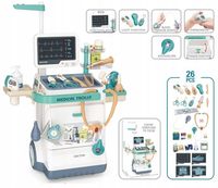ZESTAW DOKTORA LEKARZA WÓZEK EKG RTG STACJA POMOCY MEDYCZNA INTERAKTYWNY