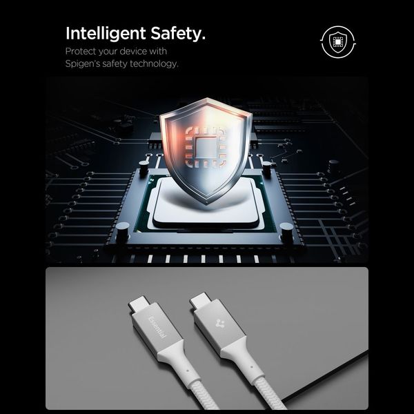 spigen eb24015cc essential type-c cable 240w 150cm white zdjęcie 8