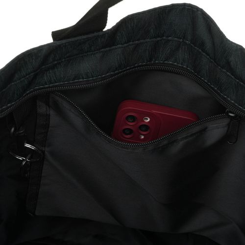 szara shopperka damska zamykana suwakiem z kieszonką zewnętrzną - na Arena.pl