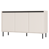 Nowoczesna Komoda Ryflowana 3D 148 cm Piaskowy Beż KOSAKA LP - 2 Kolory