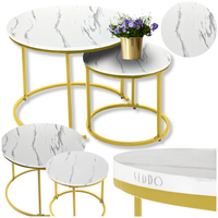 STOLIKI OKRĄGŁE KAWOWE INDUSTRIALNE GLAMOUR STOLIK 60X60 40X40 ŁAWA ZESTAW