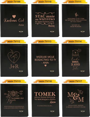 Portfel męski skórzany czarny GRAWEROWANY prezent dla kierowcy twój napis na Arena.pl