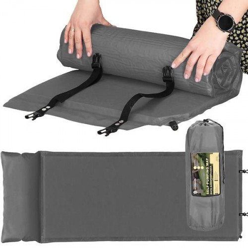 MATA SAMOPOMPUJĄCA KARIMATA TURYSTYCZNA Z PODUSZKĄ 186 cm DMUCHANA GRUBA zdjęcie 8