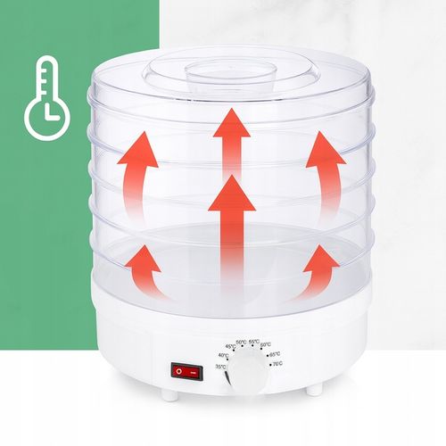 SUSZARKA SPOŻYWCZA DO GRZYBÓW OWOCÓW WARZYW REGULACJA 5 POZIOMÓW 500W na Arena.pl